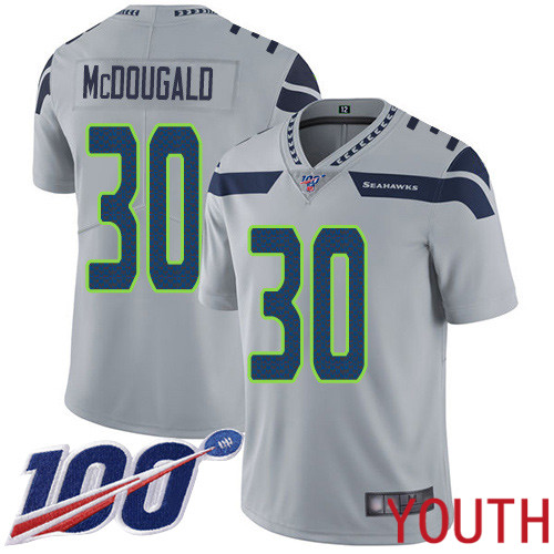 Seattle Seahawks Limited Grey Youth Bradley McDougald Alternate Jersey NFL Football #30 100th Season Vapor Untouchable->youth nfl jersey->Youth Jersey